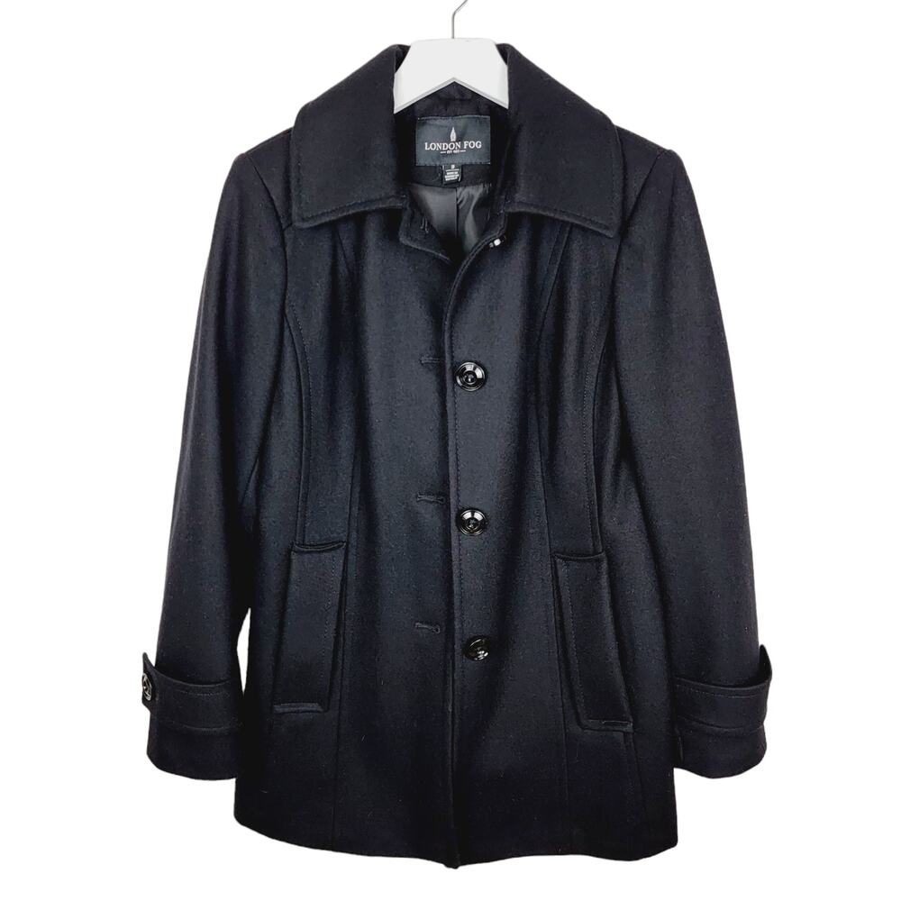 London Fog Black Pea Coat